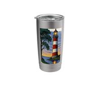 Lighthouse Sea at Dusk - Maritime Motif Stainless Steel Insulated Tumbler
