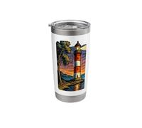 Lighthouse Sea at Dusk - Maritime Motif Stainless Steel Insulated Tumbler