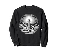 Lighthouse Sea Coast Port Ocean Maritime Waves Light Sweatshirt