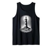 Lighthouse Sea Coast Port Ocean Maritime Waves Light Tank Top