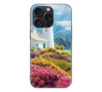Lighthouse Sea Cottage Cell Phone Case Compatible with iPhone 15/15 Plus/15 Pro/15 Pro Max Glass Back Protective Shell