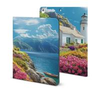 Lighthouse Sea Cottage Funny Tablet Case Compatible with IPAD Pro 2020 （11in）/2020 （10.2in）/2020 AIR 4 （10.9in）/Pro 2021 （11in）/Air4/Air5 （10.9in） Personality Protective Cover with Pen Slot
