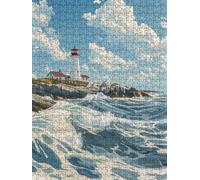 Lighthouse Sea Jigsaw Puzzles for Adults 3000, 3000 Piece Jigsaw Puzzles, Classic Educational Jigsaws, Impossible de Assemble Handmade, Challenging Puzzle, Fun Family Activities FNKL0-252