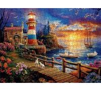 Lighthouse Sea Puzzle - 1500 Piece Jigsaw Puzzles for Adults - The Back Features Printed Letter Guides - The Pieces fit Together Snugly - Wooden Puzzles for Adults - Gifts Man 34.3 X 22.4 Inch s7h-356