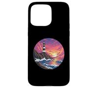 Lighthouse Sea Sunset Waves Comic Style Case for iPhone 15 Pro Max