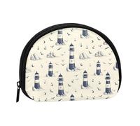 Lighthouse Seagull Anchor Print Coin Purse - Mini Coin Purses for Women, Cute Small Change Purse Coins Pouch
