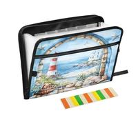 Lighthouse Seagull Starfish Expanding File Folder A4,13 Pockets File Organiser, Paperwork A4 Plastic Wallet Document Storage Expander for School,Office and Home