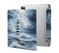 Lighthouse Seagulls Cute Tablet Case with Pencil Holder Unisex Slim Hard Protective Cover Compatible with iPad 2020 /Pro 2020/2020 AIR 4 /Pro 2021