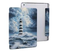 Lighthouse Seagulls Cute Tablet Case with Pencil Holder Unisex Slim Hard Protective Cover Compatible with iPad 2020 /Pro 2020/2020 AIR 4 /Pro 2021