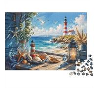 Lighthouse Seashells Jigsaw Puzzle 1000 Pieces for Adults | 70x50cm Rigid Cardboard, Vibrant HD Colours, Tight Precision Fit, Dust Free, Relaxing Brain Exercise, Wall Art