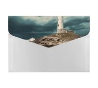 Lighthouse Seaside File Folder, Plastic Accordion File Folders with 6 Pockets, Expanding File Organizer with Snap Closure, Portable Document Paper Organizer, Office Supplies Filing Folders