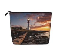 Lighthouse Single Layer Linen Like Makeup Bag, Lightweight and Cute, Easy to Use