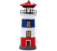 Lighthouse Solar Light 11" Tall IP44 Waterproof Resin Lighthouse Lamp with 360 Degree Rotating LED Nautical Style Solar Lighthouse Light for Patio Lawn Yard Garden Decorations Red Blue White1