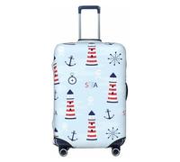 lighthouse steering wheel anchor blue Travel Luggage Covers - Elasticity Suitcase Covers Protector for Luggage 18-32 Inch