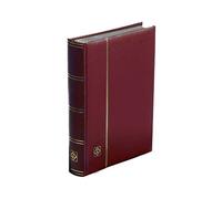 Lighthouse Stockbook A4, 32 black pages,padded cover, red