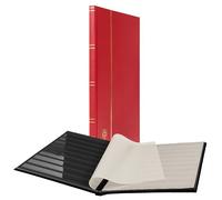 Lighthouse Stockbook DIN A4, 16 black pages, non-padded cover, red