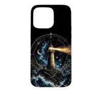 Lighthouse Storm Sea Moon Art Design Case for iPhone 15 Pro Max