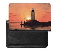 Lighthouse Sunrise Passport Holder Passport Cover Protector Essentials with Credit Card Slots for Women Men