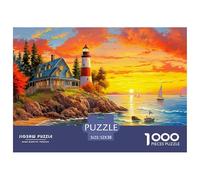 Lighthouse Sunset Coast Durable Interlocking Pieces Fun Hobby for Spare Time, Evenings, Weekends And Holiday Breaks 52x38cm/1000pcs
