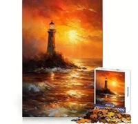 Lighthouse Sunset Jigsaw Puzzle 1000 Piece for Adults Mind Exercise Stress Relief Family Play Birthday Idea (50x75cm)