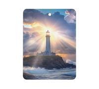 Lighthouse Sunshine Car Aromatherapy Tablets Air Freshener Hanging Scented Cards for Rooms Bathrooms Wardrobe Square