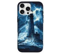 Lighthouse Thunder And Storm Printed Phone Cover Case Compatible with iPhone 16/16 Plus/16 Pro/16 Pro Max/16 E Funny Lightweight TPU Phones Protector