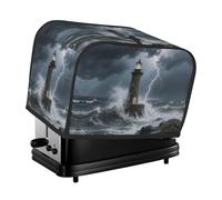Lighthouse Toaster Cover 2 Slice, Waterproof Bread Machine Covers with Pockets Universal Size Kitchen Small Appliance Cover with Handle, Dust and Fingerprint Protection