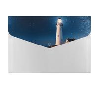 Lighthouse Under Starry Night Sky File Organizer,Portable Premium Accordion File Folder with 6 Pockets, Receipt Paper and Bill Document Organizer - Aesthetic Paper Organizer Folder for Home,Office