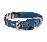 Lighthouse Under Starry Night Sky Pet Collar Oxford Adjustable Safety Dog Collars Cute Outdoor Training Pet Collars Easy Clean Floral Print Puppy Collar for City Pet Owners