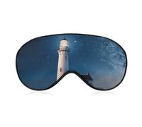 Lighthouse Under Starry Night Sky Sleep Mask for Women Men, Soft Eye Mask with Adjustable Strap for Sleeping, Light Blocking Travel Blindfold for Nap Comfortable Eye Cover for Home Office