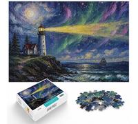 Lighthouse Under the Northern Lights Jigsaw Puzzle for Adults, 1000 Piece | For adults: Jigsaw Puzzle Gift - clear printed details for easier visual matching alone or together.