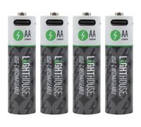 Lighthouse Aa Usb-C Rechargeable Li-Ion Battery Pack Of 4