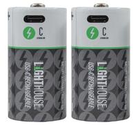 Lighthouse USB-C Rechargeable Li-ion C Cell Battery Pack of 2