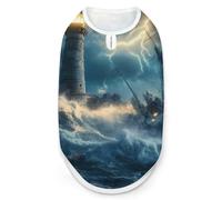 Lighthouse Wa1ve Boat Ship Thunder Cute Dog Shirts Sleeveless Tank Top | Comfort Tees Vest Pet Clothes for All Cats Dogs