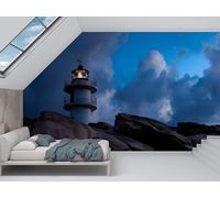 Lighthouse Wallpaper Mural, Seaside Style Wall Murals, Self-Adhesive Photo Wallpaper Home Decoration, Small Wall Sticker for Living Room Bedroom 150 * 105cm (W*H) Tropical Decor
