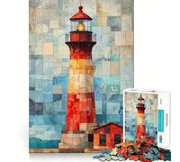 Lighthouse Watercolor Art 1000 Piece Puzzle For Teenagers Pastime Game Tight Connection Home Play Unique Gift (50x75cm)