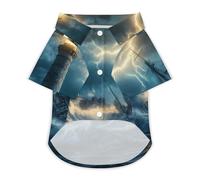 Lighthouse Wave Boat Ship Thunder Dog Shirt for Dogs & Cats Breathable Short Sleeve Pet T-Shirt Lightweight Dog Summer Tops XL