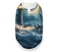 Lighthouse Wave Boat Ship Thunder Dog Shirt for Dogs & Cats Soft Breathable Pet Vest T Shirt Lightweight Dog Tank Top 2XL
