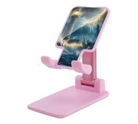 Lighthouse Wave Boat Ship Thunder Funny Phone Stand Adjustable Foldable Plastic Holder for 4-13 Inch Phones Tablets
