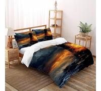 Lighthouse Waves Bedding Set 3D Design Gothic Themes Duvet Cover Set 3 Pieces Chic Breathable Comforter Cover Universal for All Seasons with Pillowcase Super King（260x220cm）
