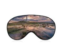 Lighthouse Whitley Bay United Kingdom Blackout Sleep Mask for Side Sleeper Soft Covers for Travel Essentials Nap