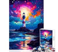 Lighthouse Winter Pixel 1000 Piece Jigsaws for Adults Puzzle Stimulate Active Brain And Mind Gentle Relaxing Fun Activity (50x75cm)
