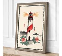 Lighthouse with Dragonfly Canvas Wall Art Print 30x20 Inch (76 x 51 cm)