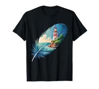 Lighthouse Within a Feather Coastal Tranquility T-Shirt