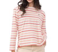 LightHouse Women's Causeway Breton Top - Ladies Long-Sleeved Cotton Stretch Tee - Coral Poppy Stripe - 20