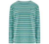 LightHouse Women's Causeway Breton Top - Ladies Long-Sleeved Cotton Stretch Tee - Duck Egg Pink Stripe - 20