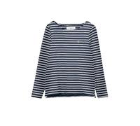 LightHouse Womens Causeway Breton Top - Ladies Long-Sleeved Cotton Stretch Tee - Navy Stripe - 14