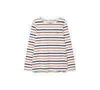 LightHouse Womens Causeway Breton Top - Ladies Long-Sleeved Cotton Stretch Tee - Rust Mocha Black Stripe - 16