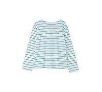 LightHouse Womens Causeway Breton Top - Ladies Long-Sleeved Cotton Stretch Tee - Soft Teal Stripe - 16