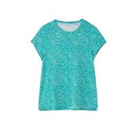 LightHouse Women's Causeway Short Sleeve Tee - Ladies Cotton Stretch T-Shirt - Soft Teal Floral - 18